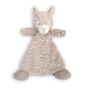 Demdaco Luna Llama Lovey Plush Rattle Security Blanket 13" Gray Soft Baby Toy